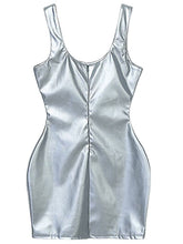 Women‘s Sheath Dress Mini Dress Silver Pink Gold Sleeveless Pure Color Spring Summer Boat Neck Casual Party